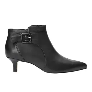 Bella Vita Womens Bindi Pointed Toe Zippered Casual Boots Ankle Low Heel 1-2" - Black