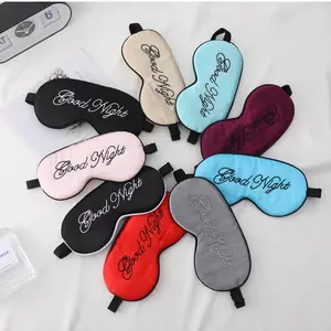 Embroidered Silk Sleep Mask Silk Eye Mask Soft Blackout Blindfold With Adjustable Strap Sleeping Eye Cover Mask Portable Eye Mask For Travel