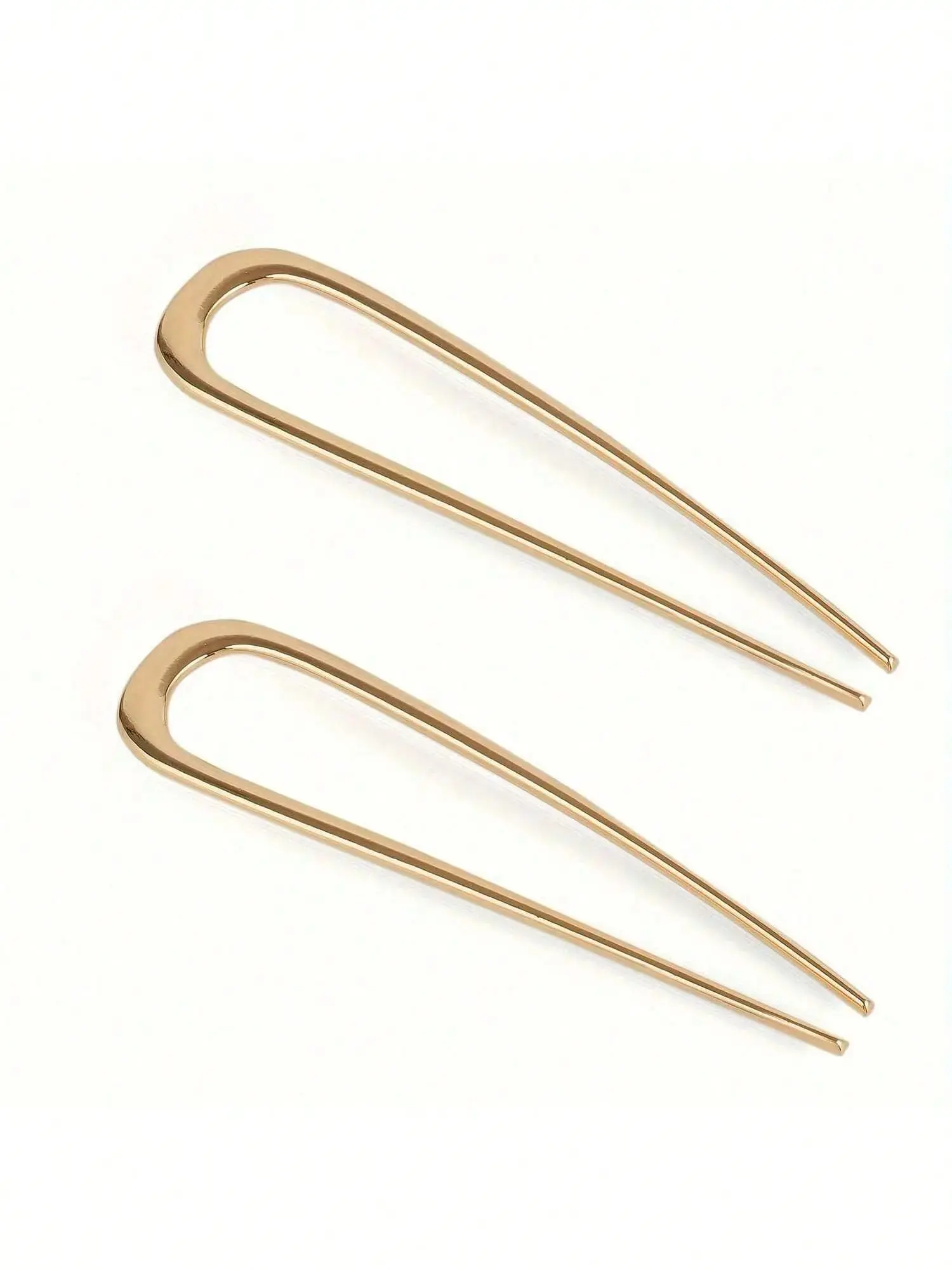 Elegant U-Shaped Metal Hair Pins, Set of 2, Perfect for Thick and Long Stylish French Barrettes Women, Flat Clips, Decor, Hairpins, matching styling complete polished coordinated effortless versatile