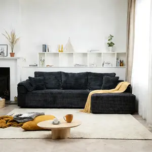 Free combination sofa,103" Modular L-Shape Chaise Lounge Sofa Premium Corduroy Cloud Velvet No Assembly Required Convertible Loveseat Sofa Bed Deep Seat Comfort Living Room Bedroom Apartment,chaise modern modular sofa