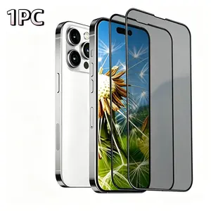 Privacy Screen Protector for iphone 16/15/14 , Anti-spy privacy Tempered Shockproof Screen Protector Military-Grade Shatterproof Protection 9H Scratch Resistance Fingerprint Resistant screen protector outdoorfun HD