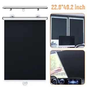 Vehicle-mounted automatic retractable sunshade: 58*125 black titanium silver full shading