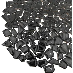 200g Ceramic Mosaic Tiles for Crafts Irregular Stained Ceramic 0.2"x0.8" Porcelain Mosaic Tiles for Home Decoration Black
