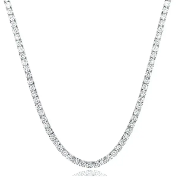 Tennis Necklace for Women, Elegant Gold Plated Iced Out Chain with 5A+ Round Cut CZ Stones, Multi-Size 2.5/4/5mm, 18/20/22 Inches, Elegant Chain, Iced Out Style, Stylish Accessories, Daily Wear, Double-Latch Box Closure, Chain Detail Necklaces