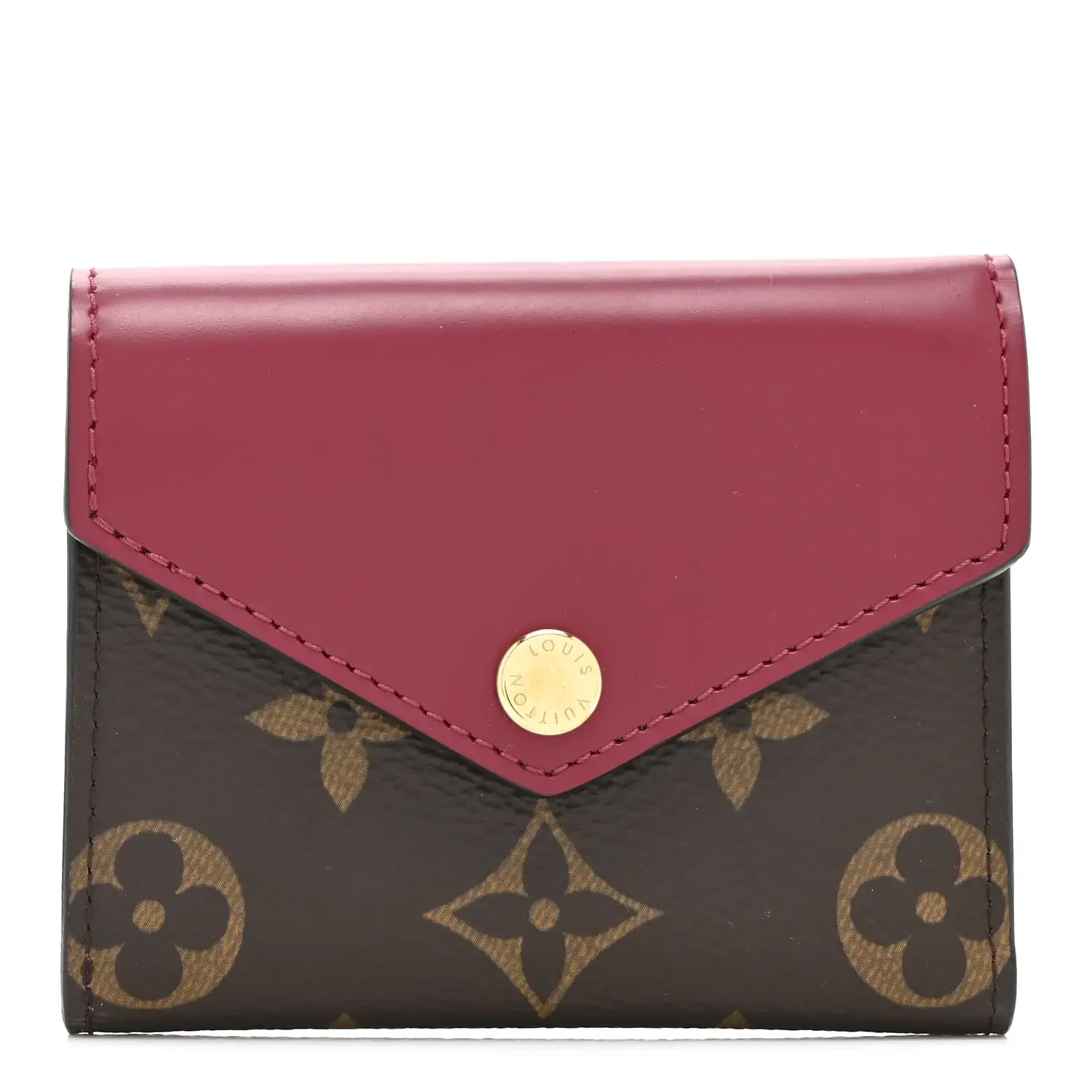 Pre-owned Louis Vuitton Leather Small Leather Goods Monogram Zoe Wallet Fuchsia