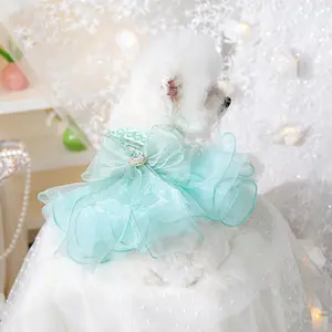 Spring & Summer Pet Wedding Dress for Dogs & Cats, Dreamy Fairy Style Outfit clothes