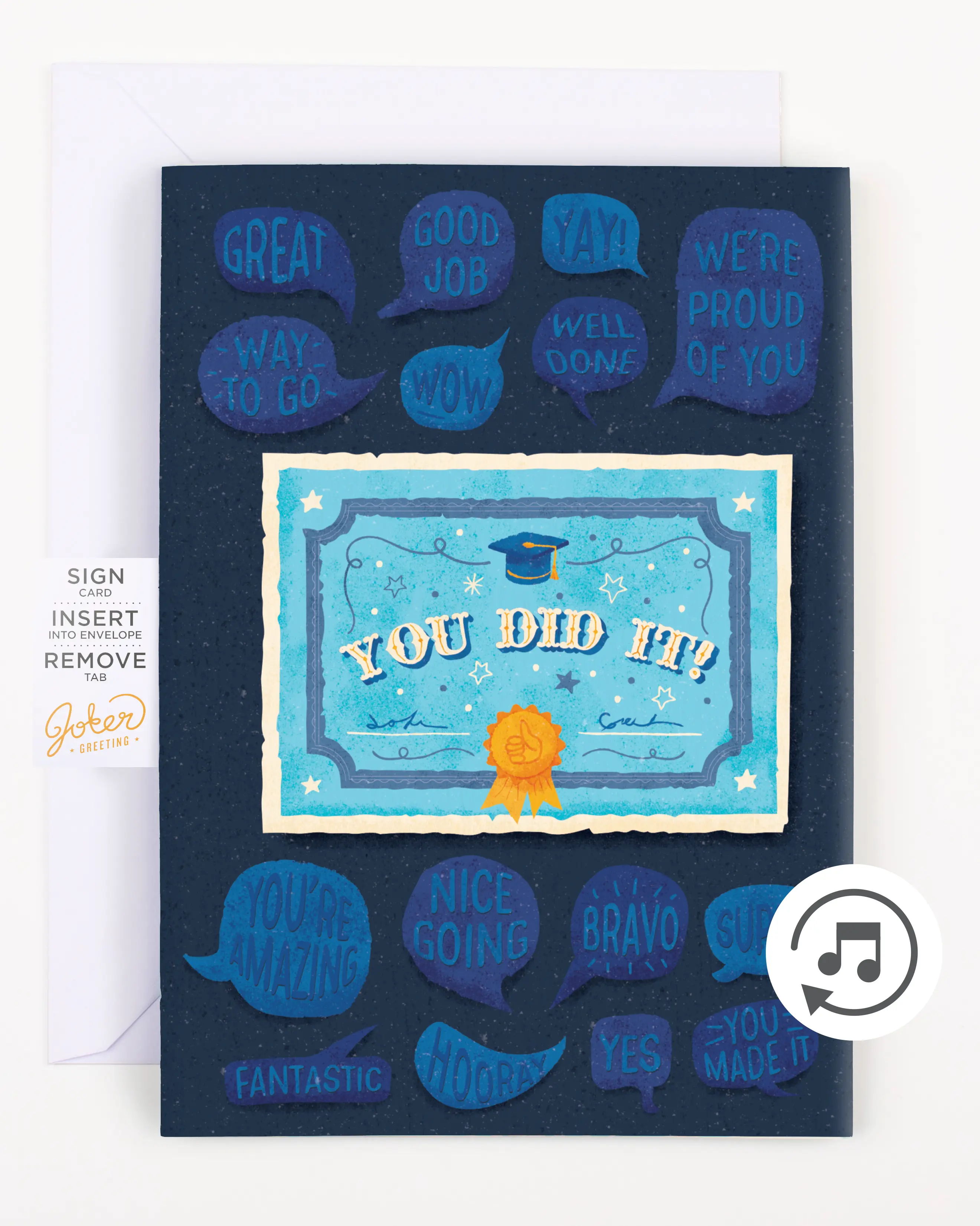 Endless Off-tune Graduation Card with Glitter