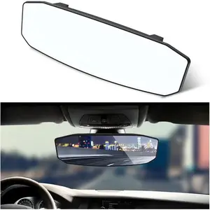Car Rear View Mirror, 11.0" Clip-on Large Wide Angle Panoramic Convex Rearview Mirror, Anti Glare HD Clear Tint Interior Rear View Mirror Reduce Blind Spots, Car Accessories (Wide Angle)