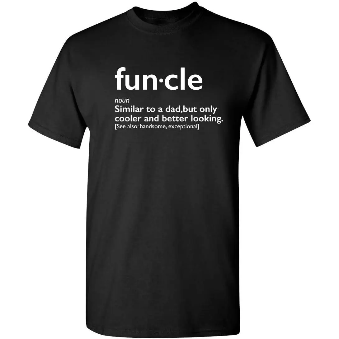 Women's Cotton Short-Sleeve Casual T-Shirt, Funny Funcle Graphic Top, Unisex Gift for Cool Uncles, Sarcastic Family Apparel, Shortsleeve, Tshirt, Round Neck, Regular Sleeve, Soft Cotton, Crew Neck