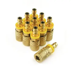 212 MAIN Primefit Extreme Performance Series 6-Ball Brass Coupler - High Flow, 0.25 in. x 0.37 in. Push-On Barb, Steel Spring, Strong Grip (XIC1438PB6-B10B)