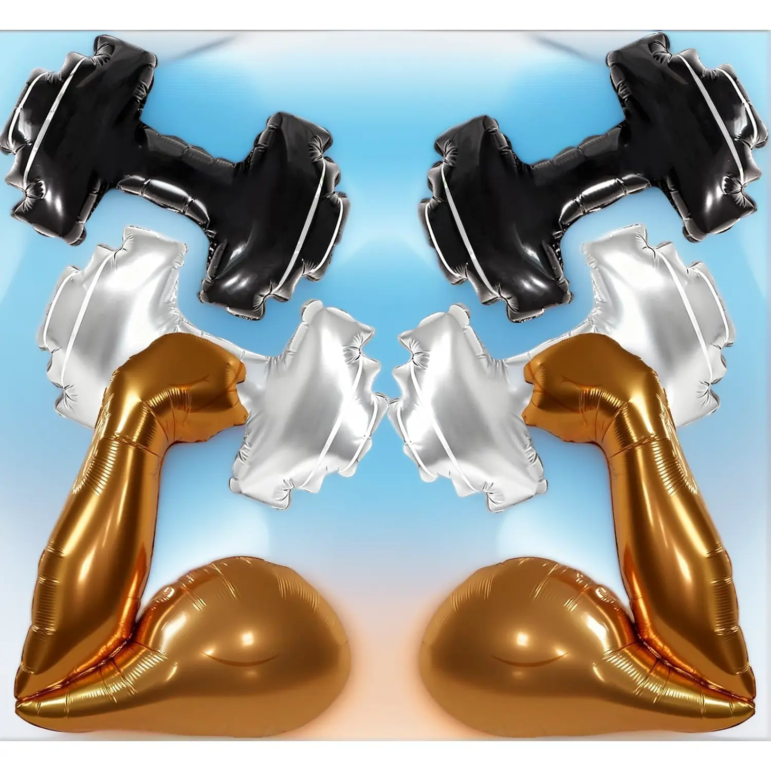 GYM Balloons Dumbbell Balloons Muscle Gym Birthday Party Decorations WWE Birthday Party Decorations for Men Birthday Decor Wrestling Party Decorations Boxing