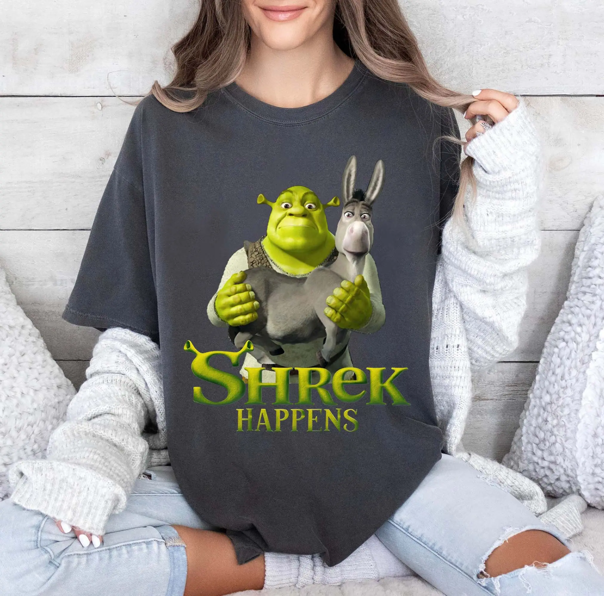 Shrek and Donkey Happens Classic T-Shirt, Shrek Happens Vintage shirt, Shrek and Donkey Vintage Shirt