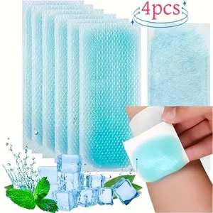 4pcs Gel Cold Compress Pads, Disposable Self-Adhesive Ice Packs, Portable Anti-Slip Cooling Pouches, Solid Rubber Material, Suitable for Phone Heat Dissipation Patches, Suitable for Body Physical Cooling Patches,