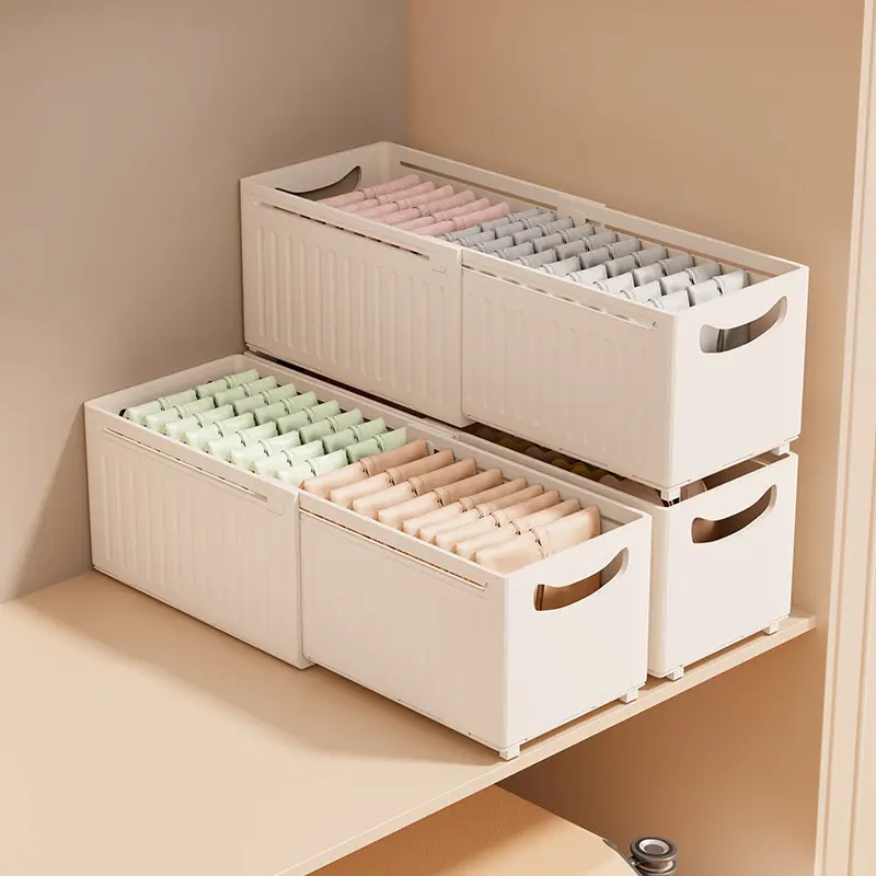 Expandable clothing storage box for home use, a layered organizer for wardrobe and clothing cabinet