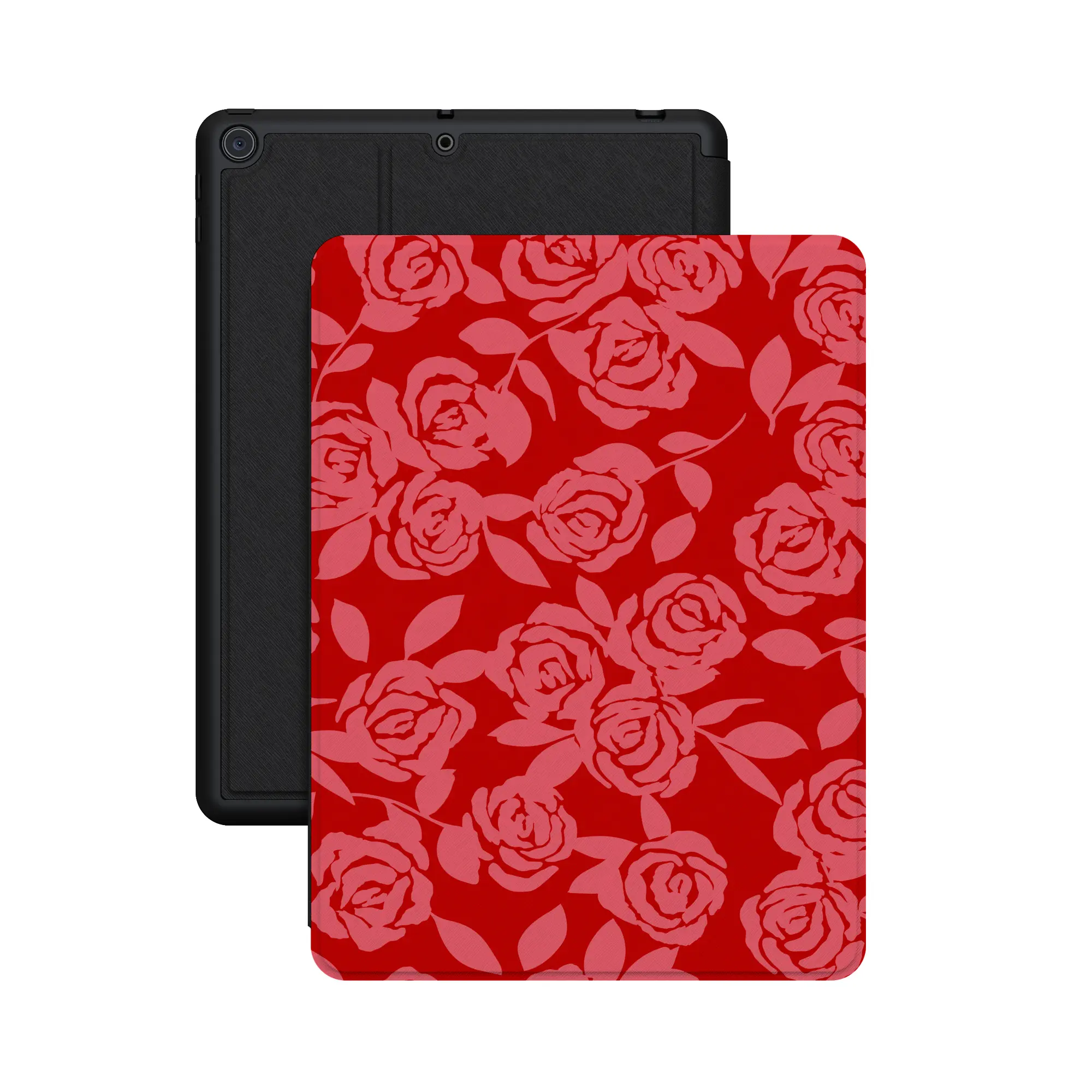 Casely Protective iPad Tablet Cover with Magnetic Lid - Final Rose Red & Pink Floral Accessories, Covers