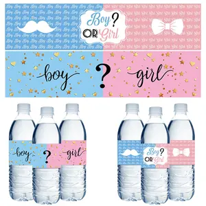 20/40pcs Creative gender revealing water bottle stickers, fun boy and girl activities for party celebrations, perfect for baby showers and gender revealing events