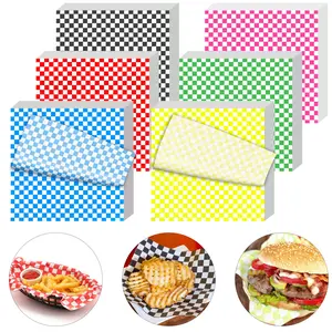 120Pcs Wax Paper Sheets for Food, 12x12 In Variety Pack Checkered Food Basket Liners, Grease Resistant Sandiwch Wrapping Paper, Festive Design Deli Paper Sheets For Party, Fair and Outdoors