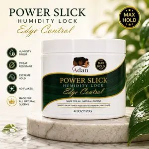 Adan Power Slick Humidity Lock Edge Control for Kinky Hair - Max Hold, Humidity Proof, Sweat Resistant, Extreme Hold, No Flakes, 4.3oz/120g