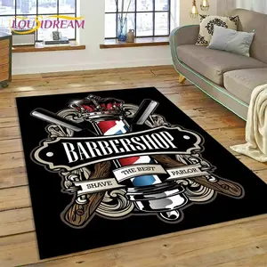 Vintage Barbershop Portrait Flannel Area Rug - Retro Hairstyle Salon Print Soft Mat for Barber Shop & Home, Non-Slip Man Cave Decor#BarbershopRug #VintagePortraitMat #RetroSalonDecor #ManCapeCarpet #NonSlipFlannelRug