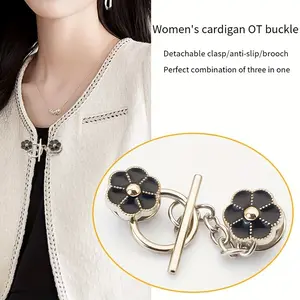 1pc Decorative Flower Star Love Heart Strawberry Round Shawl Buckle - Detachable, OT Buckle, Fashionable Accessory for Clothing, Bags, and More - Perfect for DIY, Crafting, and Personalized Gifts