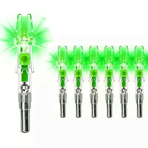 JianZD 6-Pack Lighted Nocks for Arrows .204/.233/.242/.244/6.2mm Lighted Arrow Nocks for Archery Hunting Light Up Nocks with ON/Off Switch for Archery Green Outdoor