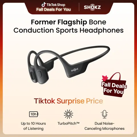 SHOKZ OpenRun Pro - Open-Ear Bluetooth Bone Conduction Sport Headphones - Sweat Resistant Wireless Earphones for Workouts and Running with Premium Deep Base - Built-in Mic