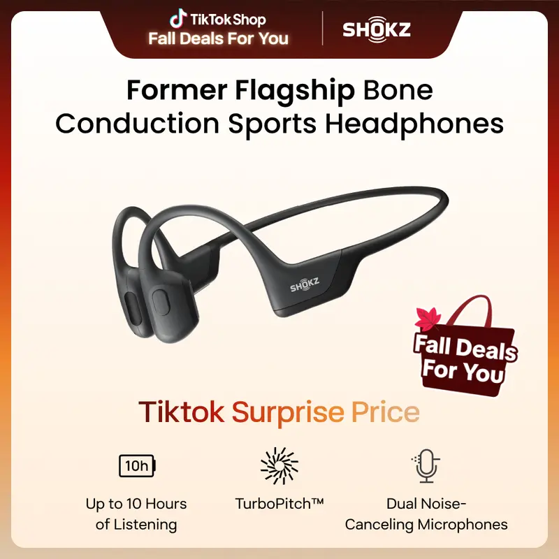 SHOKZ OpenRun Pro - Open-Ear Bluetooth Bone Conduction Sport Headphones - Sweat Resistant Wireless Earphones for Workouts and Running with Premium Deep Base - Built-in Mic