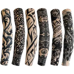 6 Piece Set Temporary Tattoo Arm Sleeves Unisex Art Temporary Fake Tattoo Sun Protection Sleeve Set