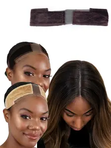 Wig Grip, 1piece Premium Lace Wig Band for Women, Fully Adjustable & Reinforced Lace Wig Grip Band by Hairline, Comfortable and Secure Glueless Velvet Headband, Headbands for Wigs, Reinforced Structure, Glueless Security, Adjustable Fit, Secured