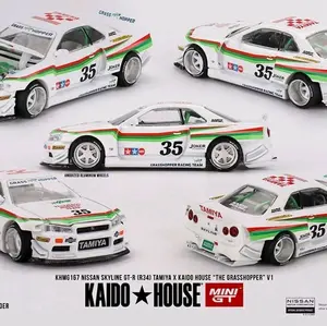 Kaido House x Mini GT 1:64 Nissan Skyline GT-R (R34) Tamiya X Kaido House “The Grasshopper” V1 – White
