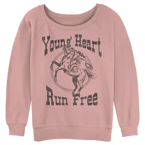Juniors Womens Lost Gods Young Heart Run Free Sweatshirt