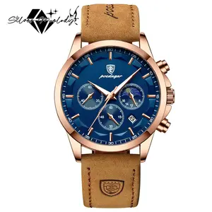 SMelody Brand Luxury Men Watch For Man Sports Waterproof Luminous Date Chronograph Leather Men's Watches Quartz Male Clocks
