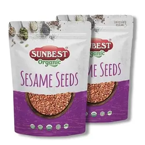 Organic Brown Sesame Seeds from Sunbest Natural – 32oz (2 pack, 16 oz each) - USDA Organic, Non-GMO, Vegan, Gluten-free, Kosher - Fresh & Nutrient-Rich Snack, Topping, Baking - 2-Pack 16 oz