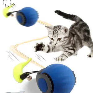 Pet Interactive Gravity Rolling Ball Toy, Auomiec Cat Toy Snart Ball for Kittens, Smart Rechargeable Chase Ball, Portable Random Color