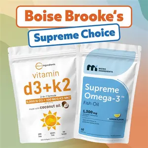 Boise Brooke‘s Supreme Choice Bundle: Supreme Omega-3 Fish Oil 60 softgels + Vitamin D3 K2 5000IU with coconut oil 300 softgels