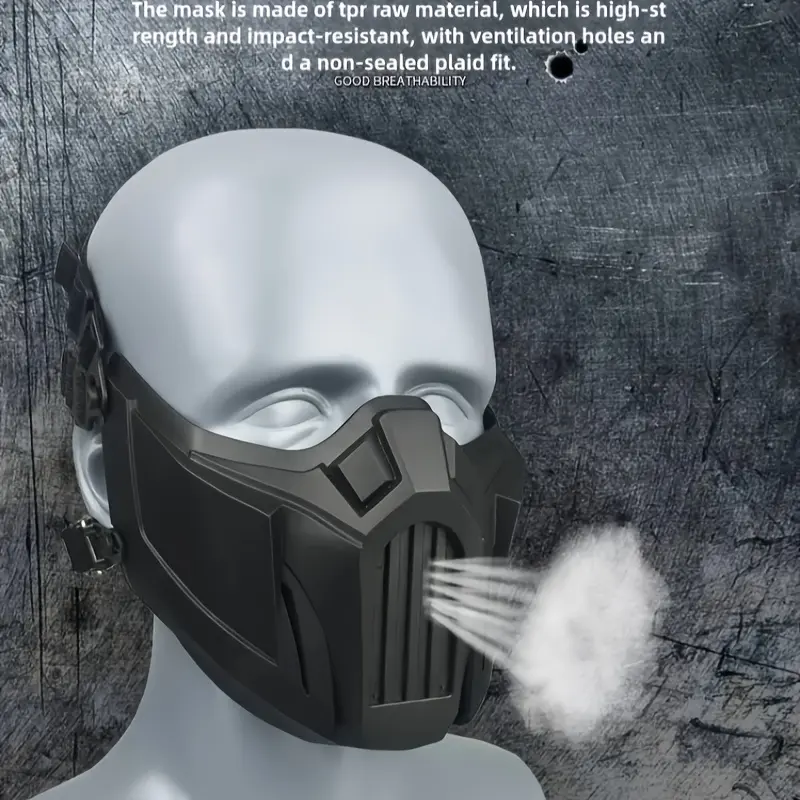 Cyberpunk Cool Sci-Fi Futuristic Mask, Full Face Mask,Cosplay Photo Props, Bar Club Rave Party Supplies, Gift & Collection, Men's Breathable Mask, Halloween Music Festival Accessories