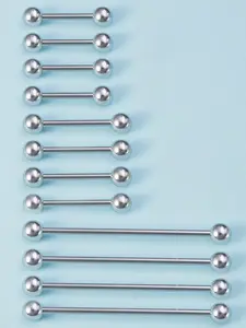 Stainless Steel Piercing Barbell Bernay Tongue Ring, Industrial Piercing Earrings for Women & Men, Mixed Sizes 38mm 16mm 12mm, 6/12pcs Set
