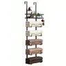 Glass Drill-less bathroom towel holder, Multi-level towel rack bathroom organizer for Small Bathrooms, Campers & RVs - Door-Mounted, Space-Saving, Easy Install, Wall Protection
