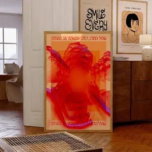 70s Hippie Affirmation Poster - Retro Psychedelic Eye Art & Boho Decor