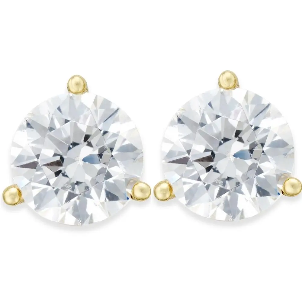 1/3ct Round Genuine Diamond Martini Studs 14K Yellow Gold