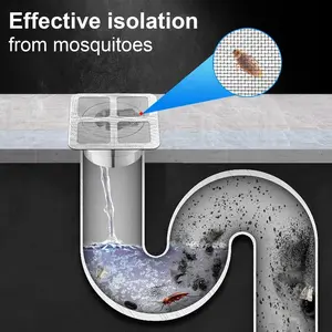 50pcs Disposable Plastic Mesh Shower Drain Hair Catcher Stickers - Easy-to-Use Filter Covers, Efficient Hair & Debris Blocker for Bathroom Bathtub Sink Floor Drains, Modern Bathroom Accessory Sets