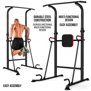 Multifunctional fitness equipment: adult horizontal strength tower, single and double bar pull-up device, adjustable single and double bar training rack, indoor push-up double bar stand, adult multifunctional strength training rack Machine