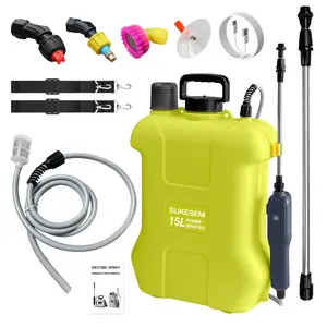 3.96 Gallon Backpack Sprayer, Portable Agricultural Sprayer, Equipped with 4 Nozzles, Suitable for Garden, Lawn, Courtyard and Cleaning