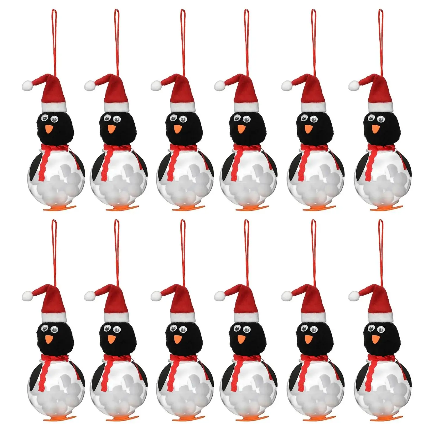 Oriental Trading Penguin Bulb Christmas Ornament Craft Kit - 3" x 6", Makes 12