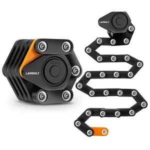 Lambolt Electric Scooter Lock - Heavy Duty Anti-Theft Folding Combination Bike Lock for Ebike | Compact Alloy Steel Security Chain Lock with Mounting Bracket