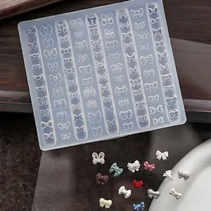 Transparent Silicone Nail Art Mold, Reusable Flexible Modeling Casting Template, Easy Demolding DIY Decorative Auxiliary Tool