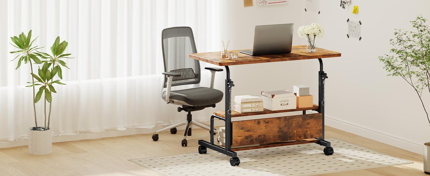 Laptop Desk Adjustable Desk Small Standing Desk Home Office Desks for Small Spaces Portable Desks Table for Bedrooms,Mobile Rolling Computer Work Desks on Wheels Laptop Desk Adjustable Desk Small Standing Desk Home Office Desks for Small Spaces Portable Desks Table for Bedrooms,Mobile Rolling Computer Work Desks on Wheels