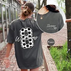 Custom Soccer Mom Comfort Colors Shirt | Personalized Name & Number Tee | Mother's Day Gift