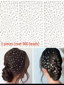 Artificial Pearl Stickers, Self-Adhesive Fake Pearls, DIY Face Body Hair Decorations, No Piercing Nose Studs Belly Button Rings for Women Girls