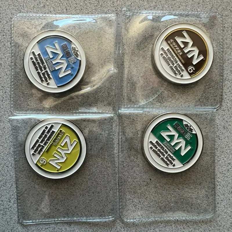 Zyn Golf Ball Marker – Metal | New | Challenge Coin | Gag Gift